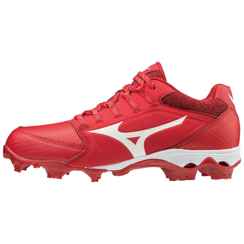 Scarpe Softball Mizuno 9-Spike Advanced Finch Elite 4 TPU Molded Donna - Rosse/Bianche - 68431-LDTE